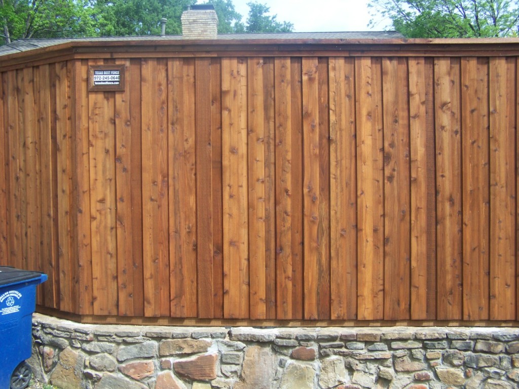 Cedar Privacy Fence w/ Retaining Wall