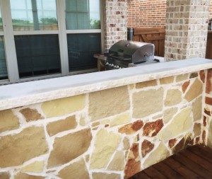stone counters outdoor kitchen outdoor living area